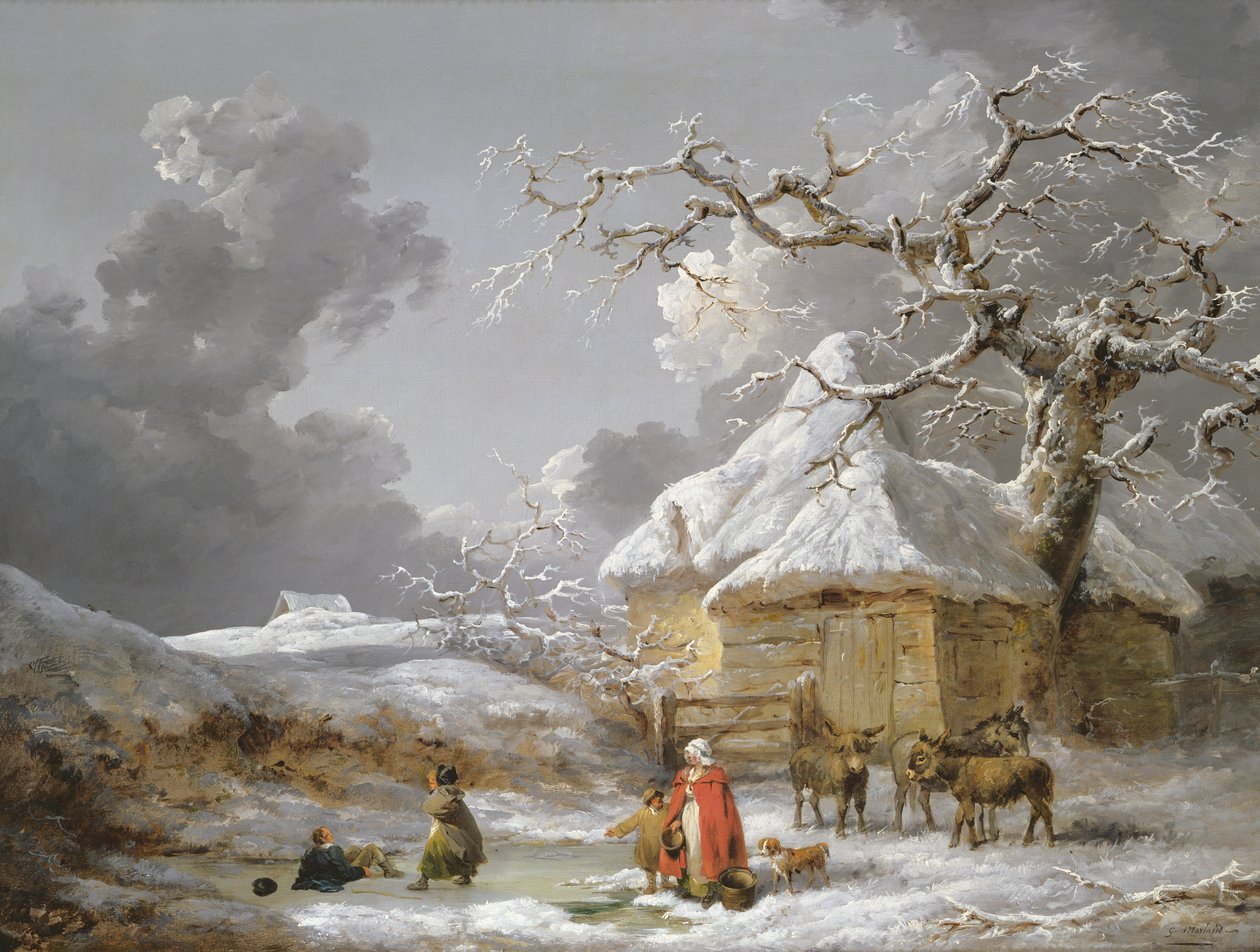 Pád na ledě (olej na plátně) od George Morland