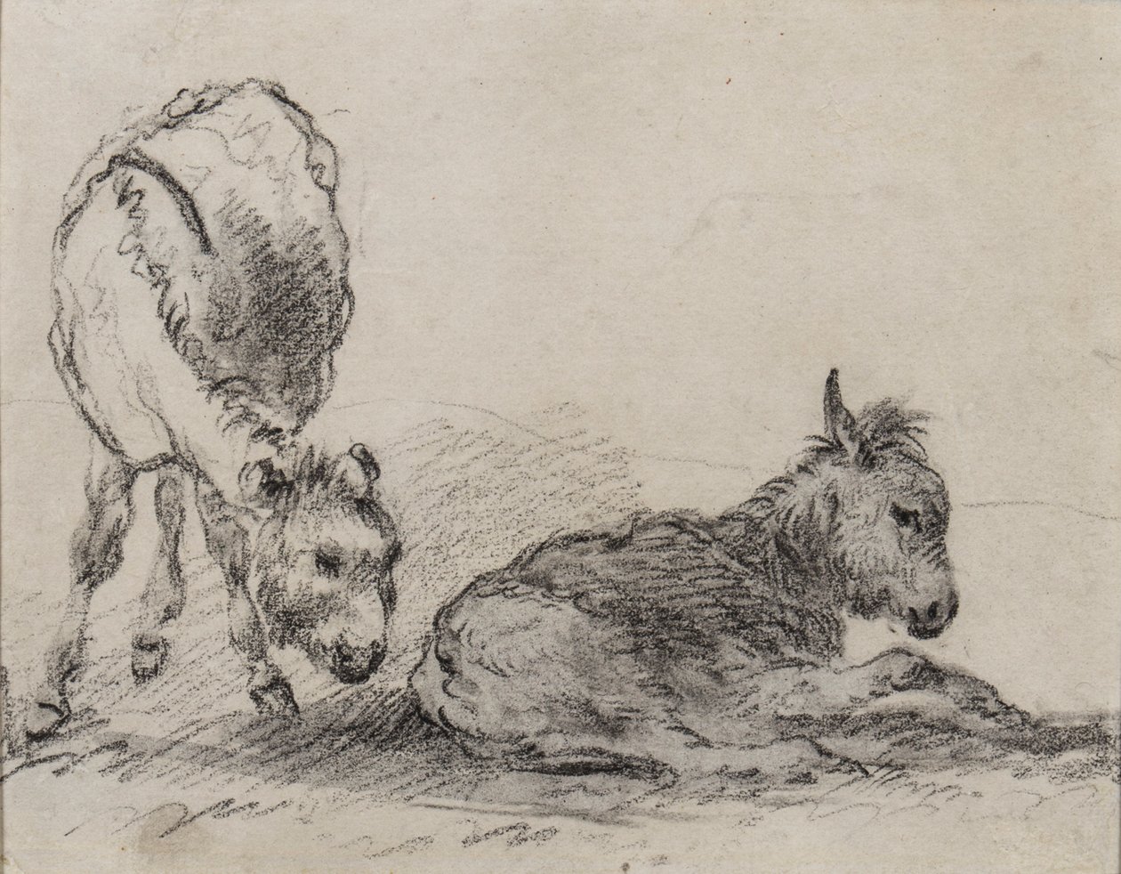 Oslí hříbata (uhlí na papíře) od George Morland
