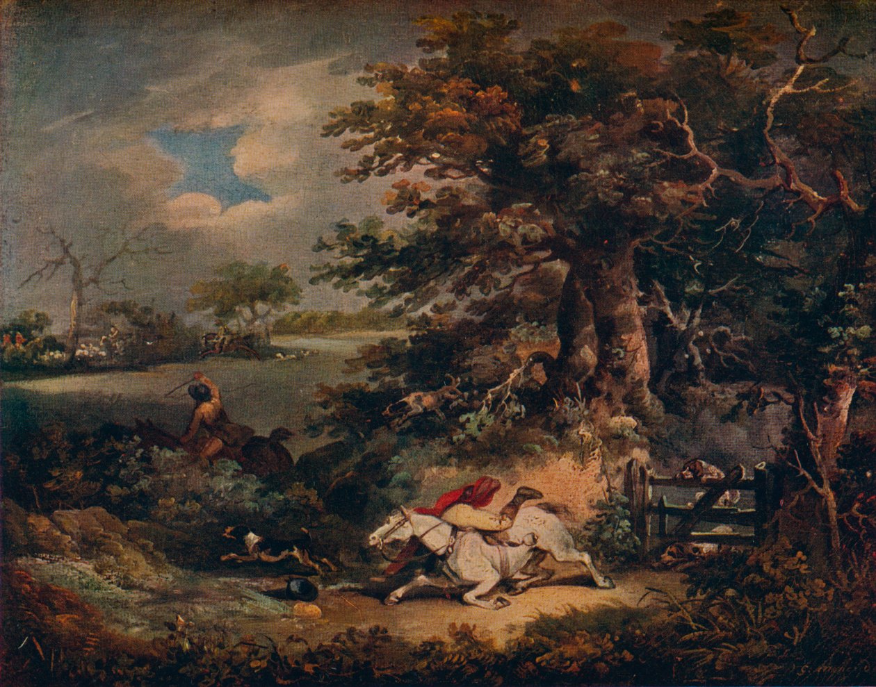 Full Cry - And A Fall, c1790, 1922 od George Morland