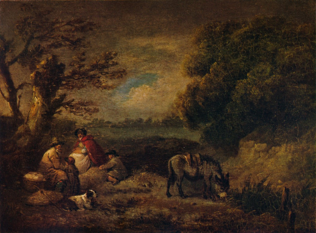 Cikáni odpočívající s oslem, 1795 od George Morland