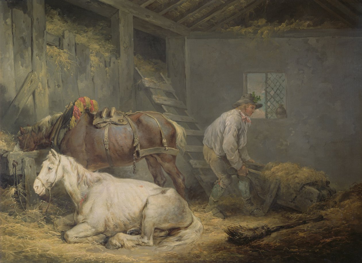 Koně ve stáji, 1791 od George Morland