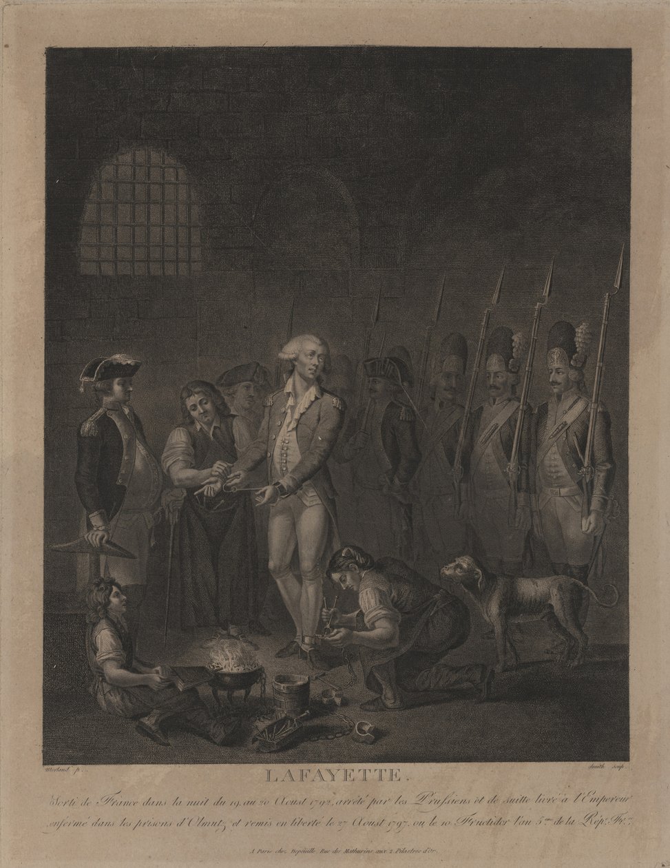 Lafayette ve věznici v Olmützu od George Morland