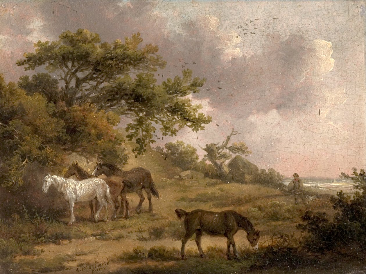 Krajina se čtyřmi koňmi od George Morland