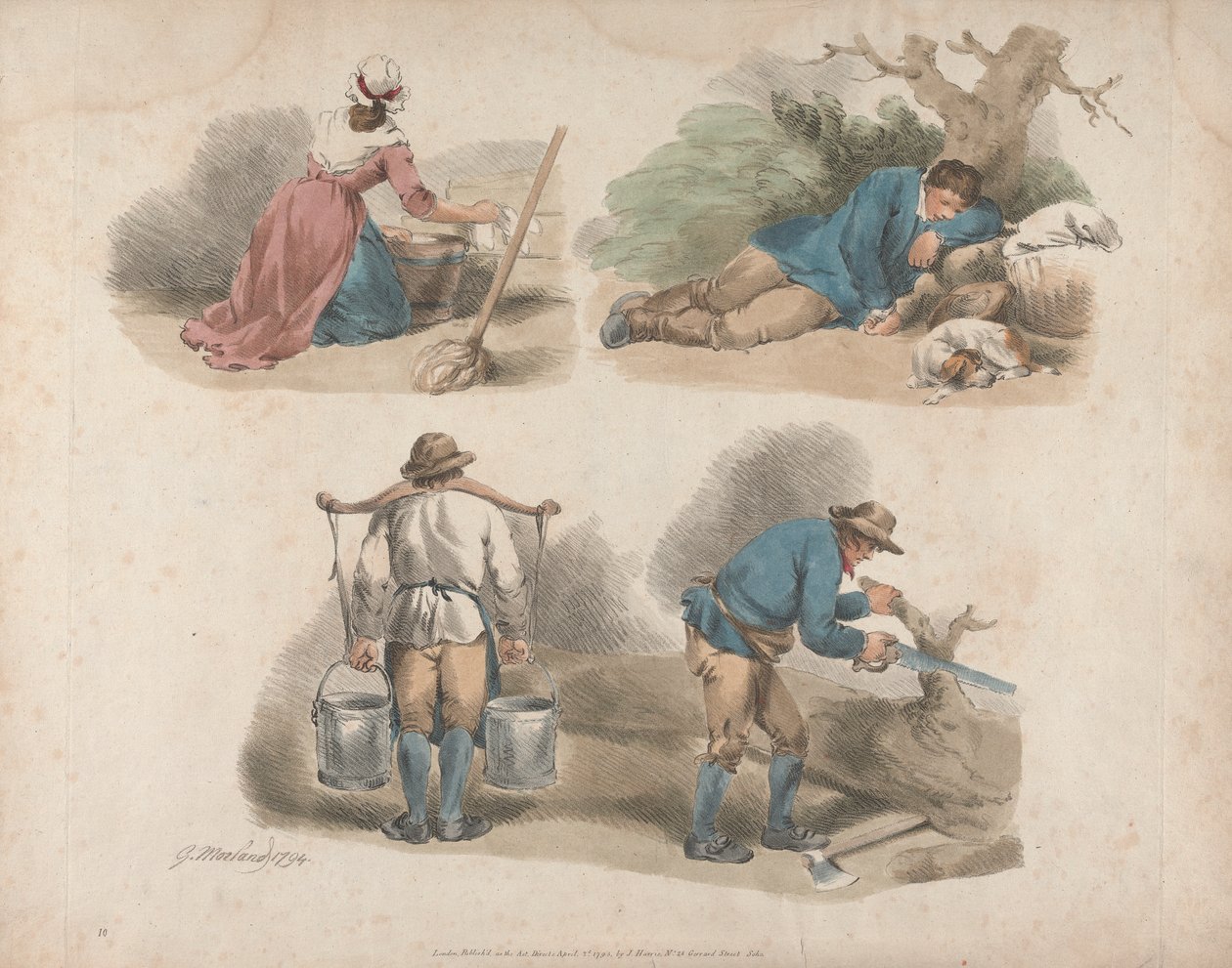 Sada pěti: Studie dělníků od George Morland