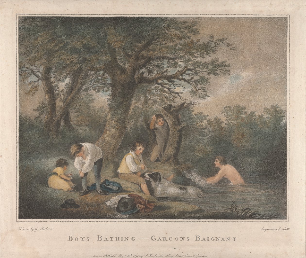 Sada čtyř: Chlapci koupání od George Morland