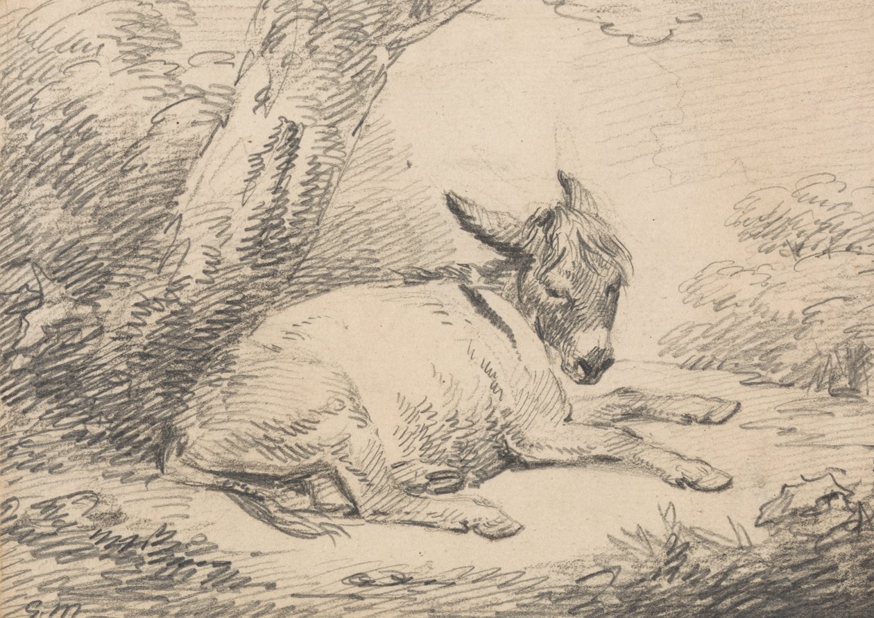 Studie osla pod stromem od George Morland