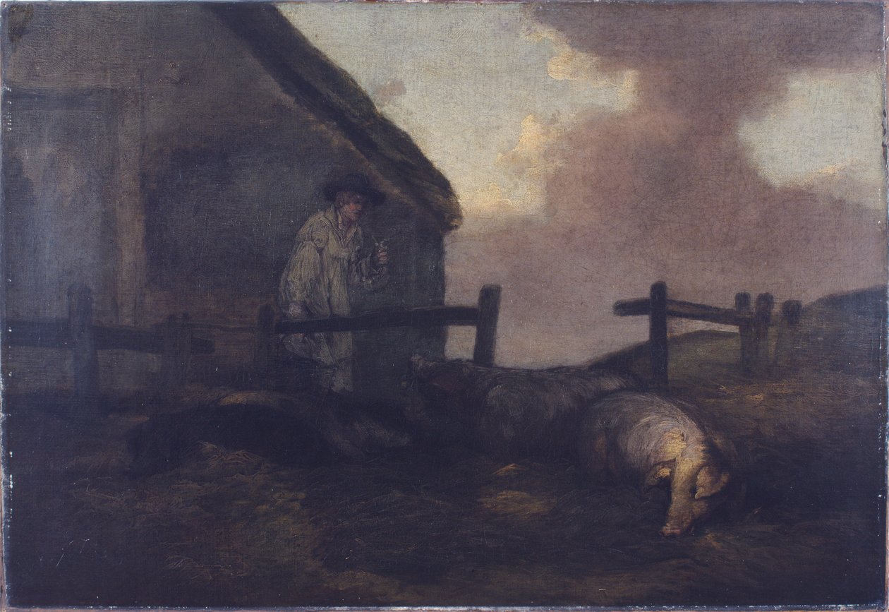 Swineherd (olej na plátně) od George Morland