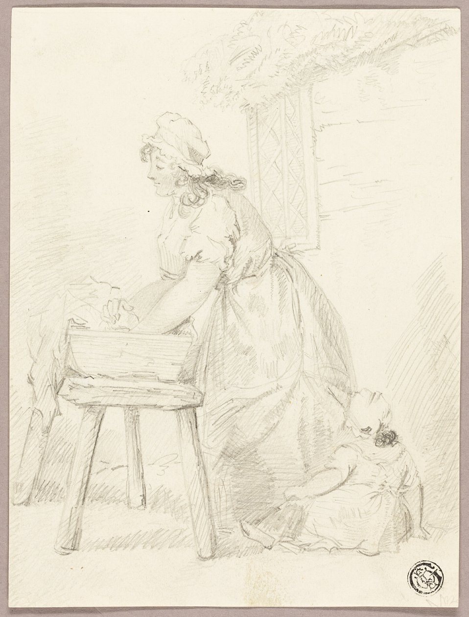 Žena peroucí oblečení od George Morland