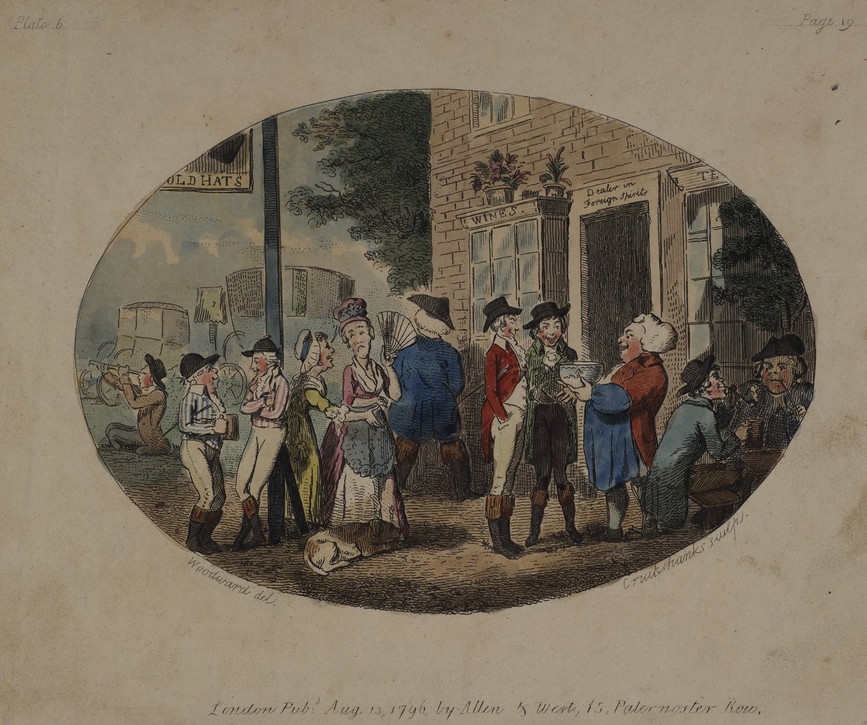 Old Hats Tavern, Uxbridge, 1796 od George Moutard Woodward