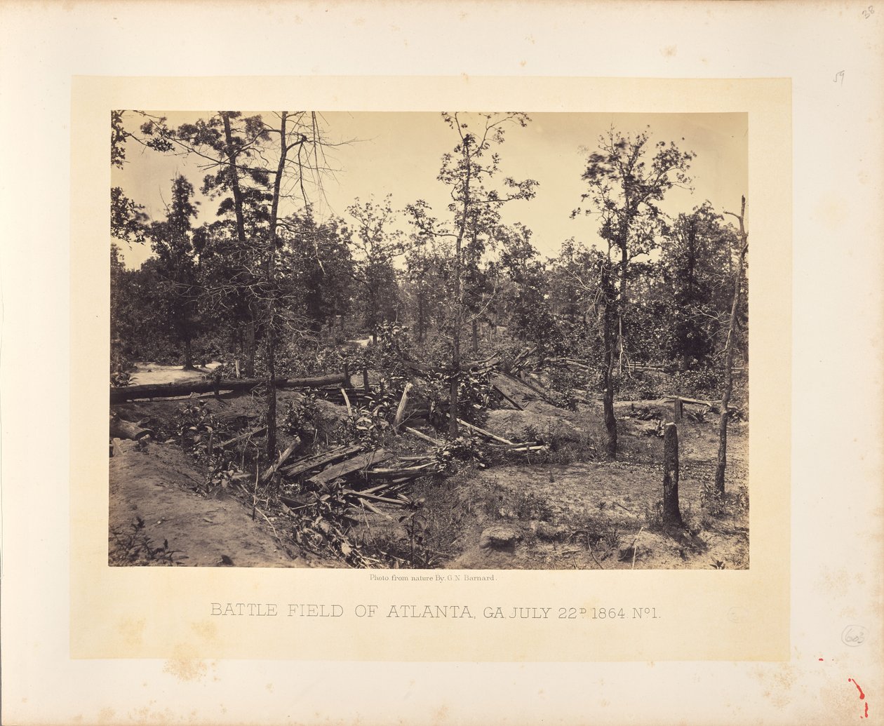 Bitevní pole u Atlanty, Georgia, 22. července 1864, č. 1 od George N. Barnard