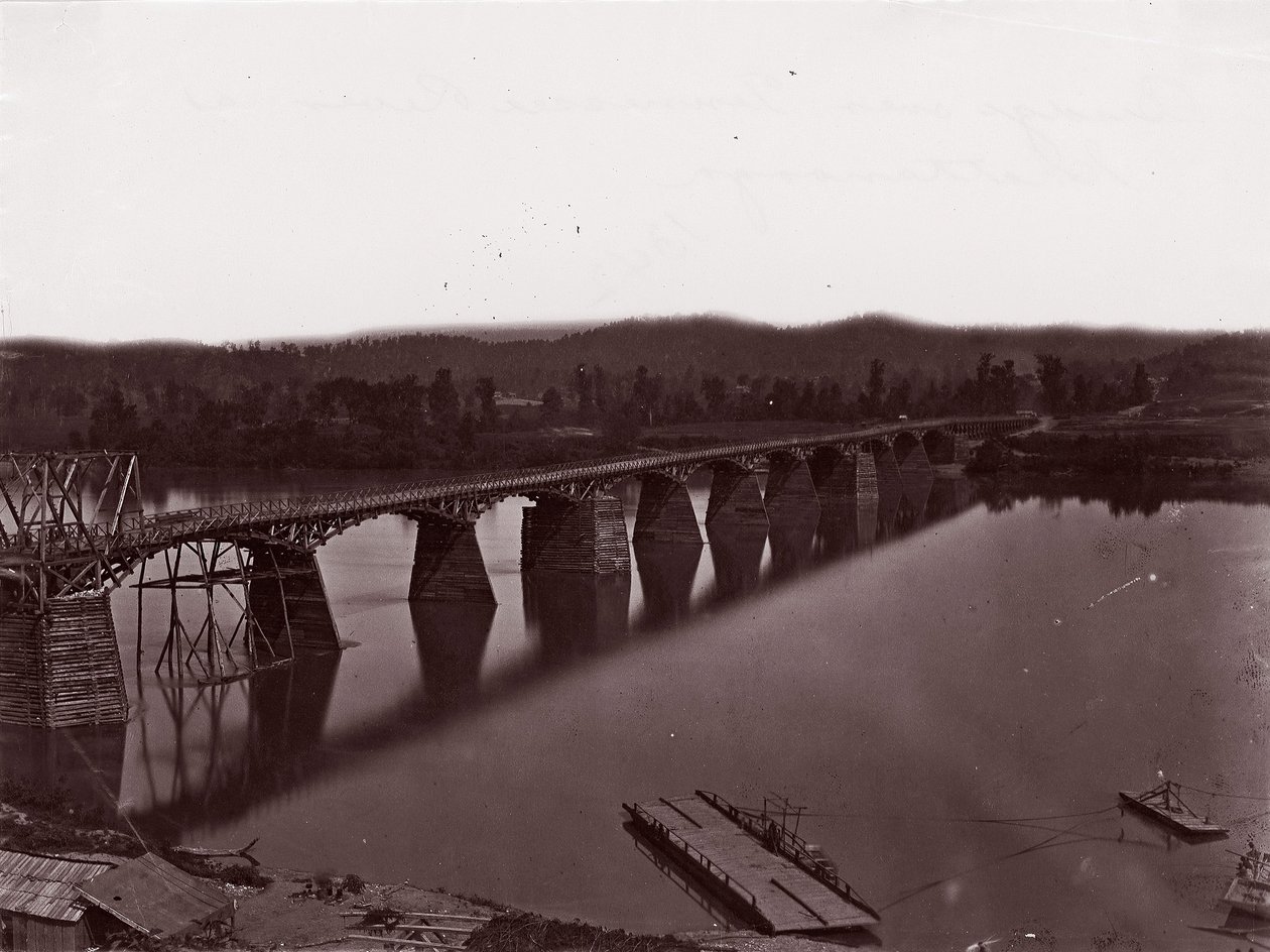 Most přes řeku Tennessee v Chattanooga, ca. 1864. od George N. Barnard