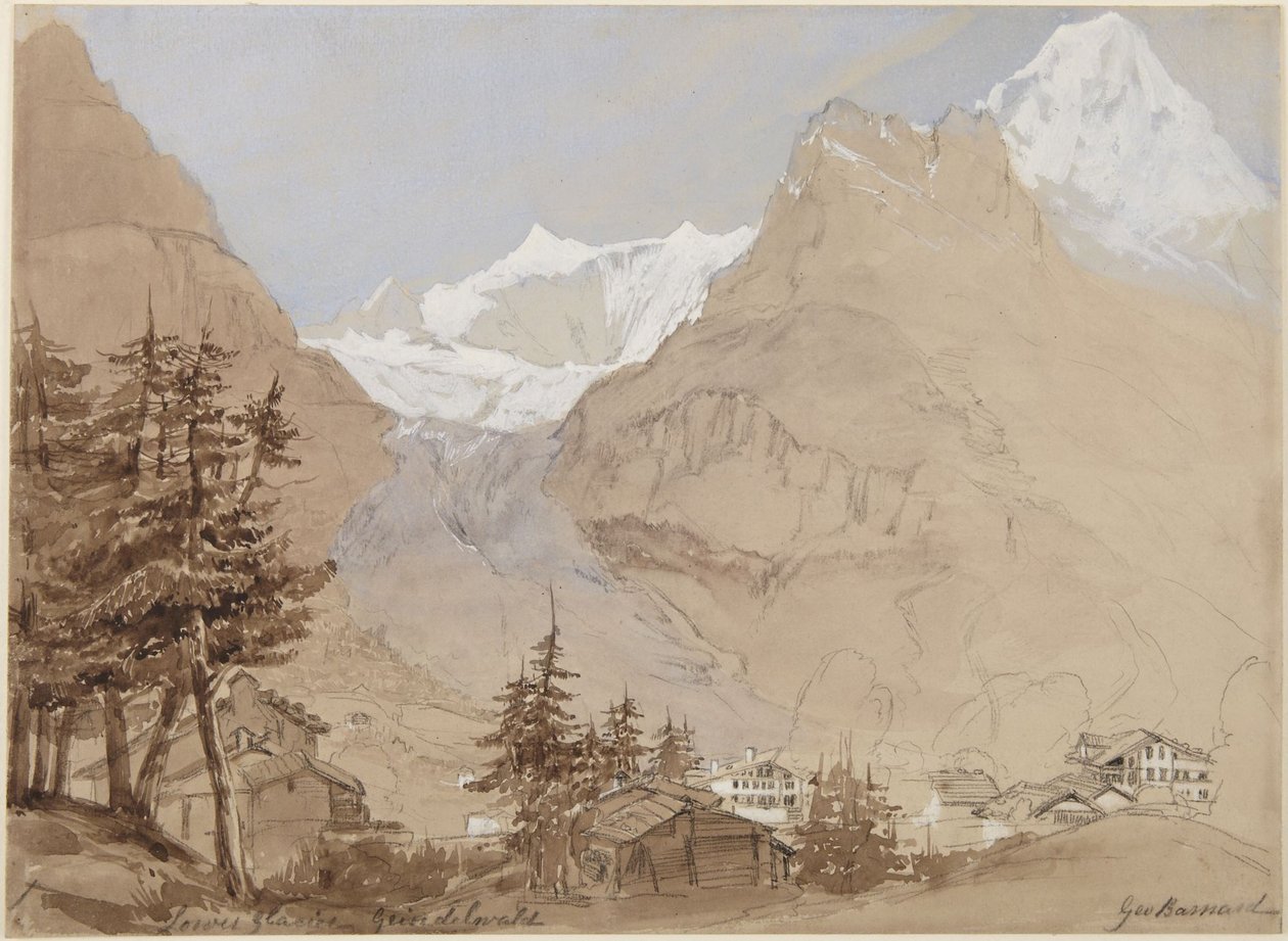 Dolní ledovec, Grindelwald od George N. Barnard
