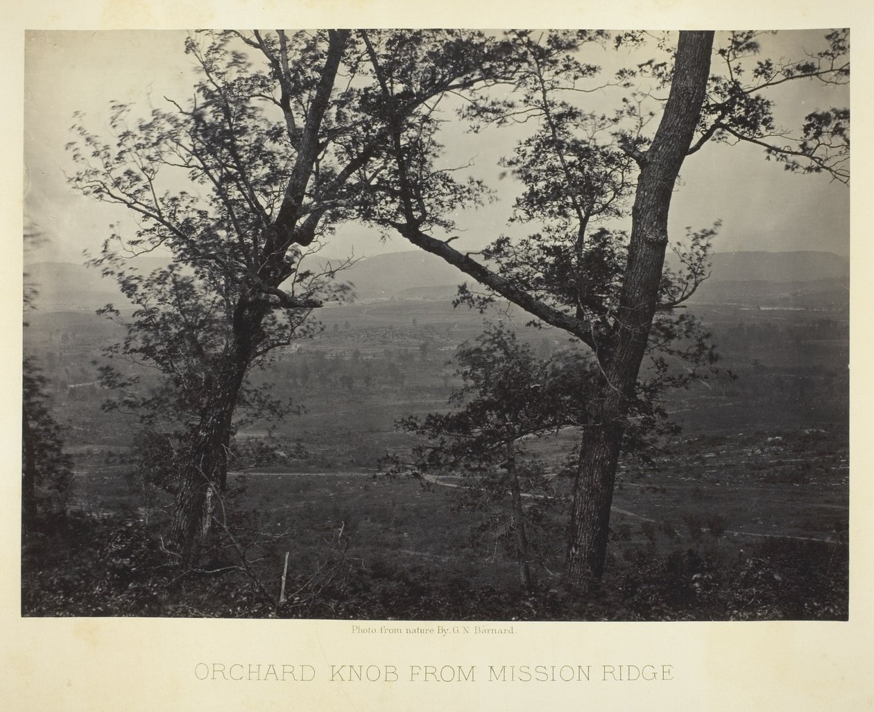 Orchard Knob z Mission Ridge od George N. Barnard