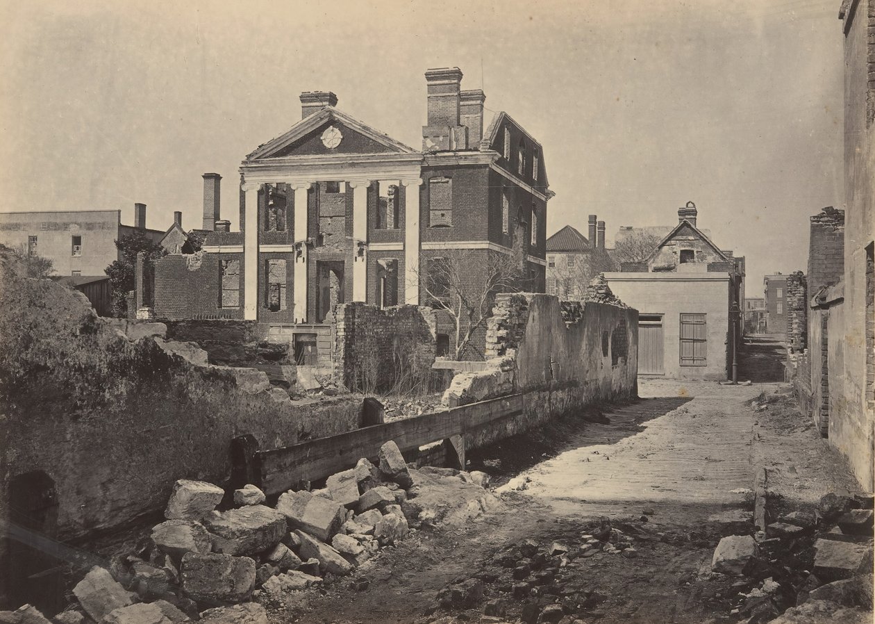 Ruiny Pinckney Mansion, Charleston, Jižní Karolína, 60. léta 19. století. od George N. Barnard
