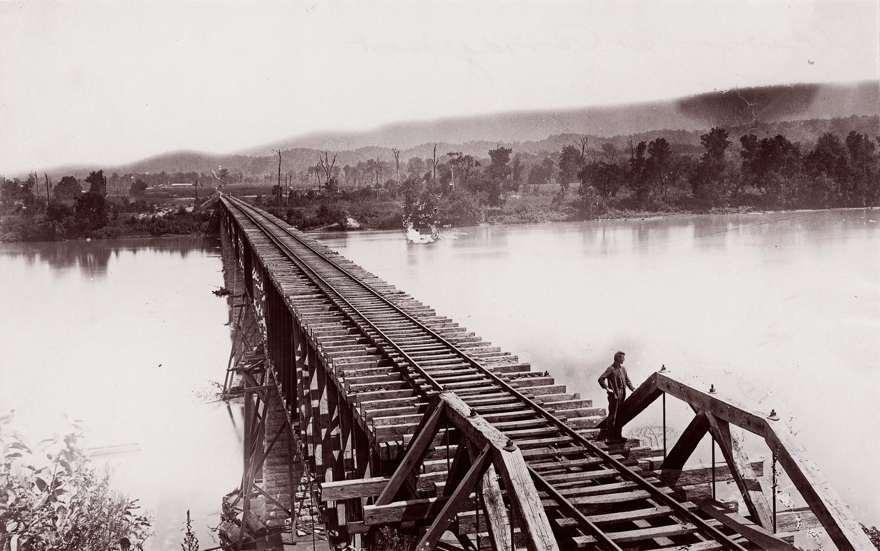 Řeka Tennessee v Bridgeportu, ca. 1864. od George N. Barnard