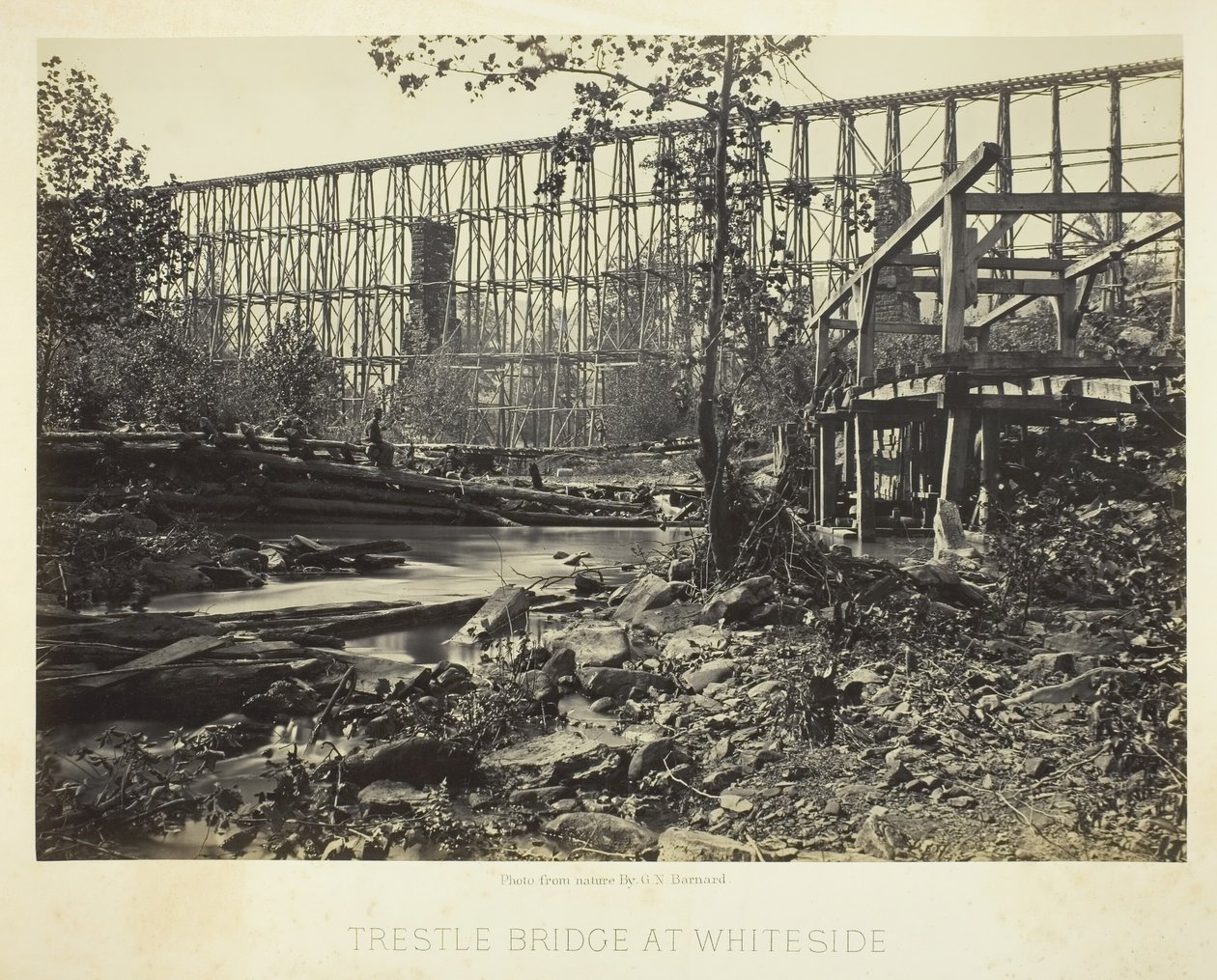 Trestle Bridge ve Whiteside, 1864. od George N. Barnard