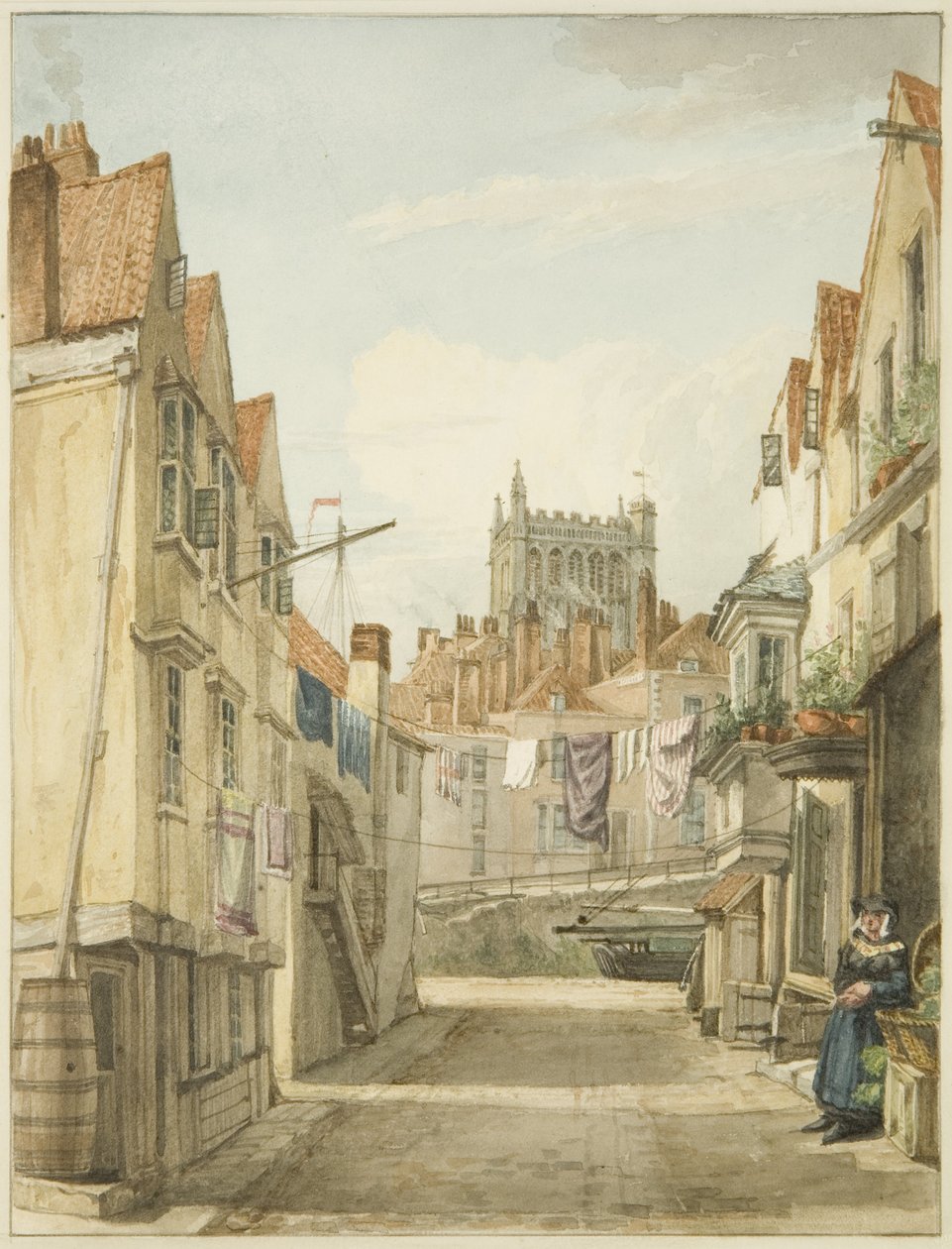 Aldersey Lane (tužka a akvarel na papíře) od George Orleans Delamotte