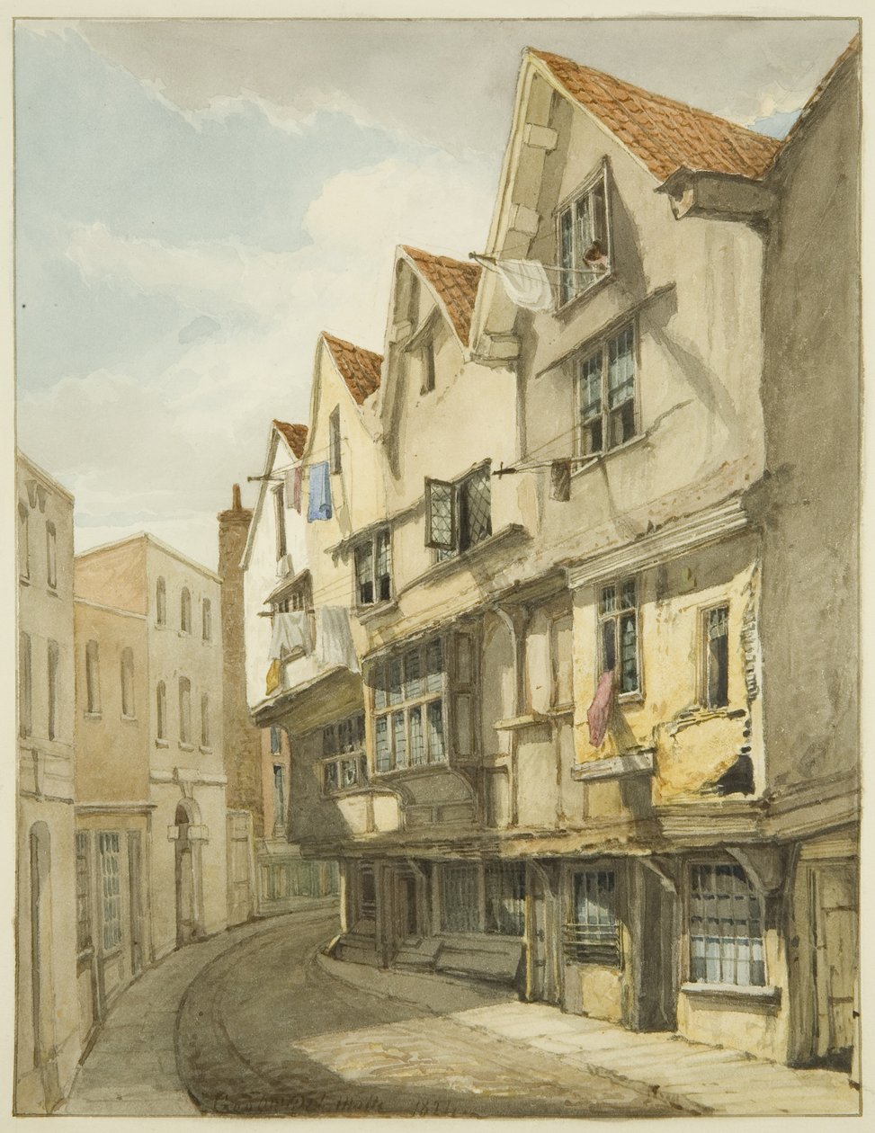 Baldwin Street (tužka a akvarel na papíře) od George Orleans Delamotte