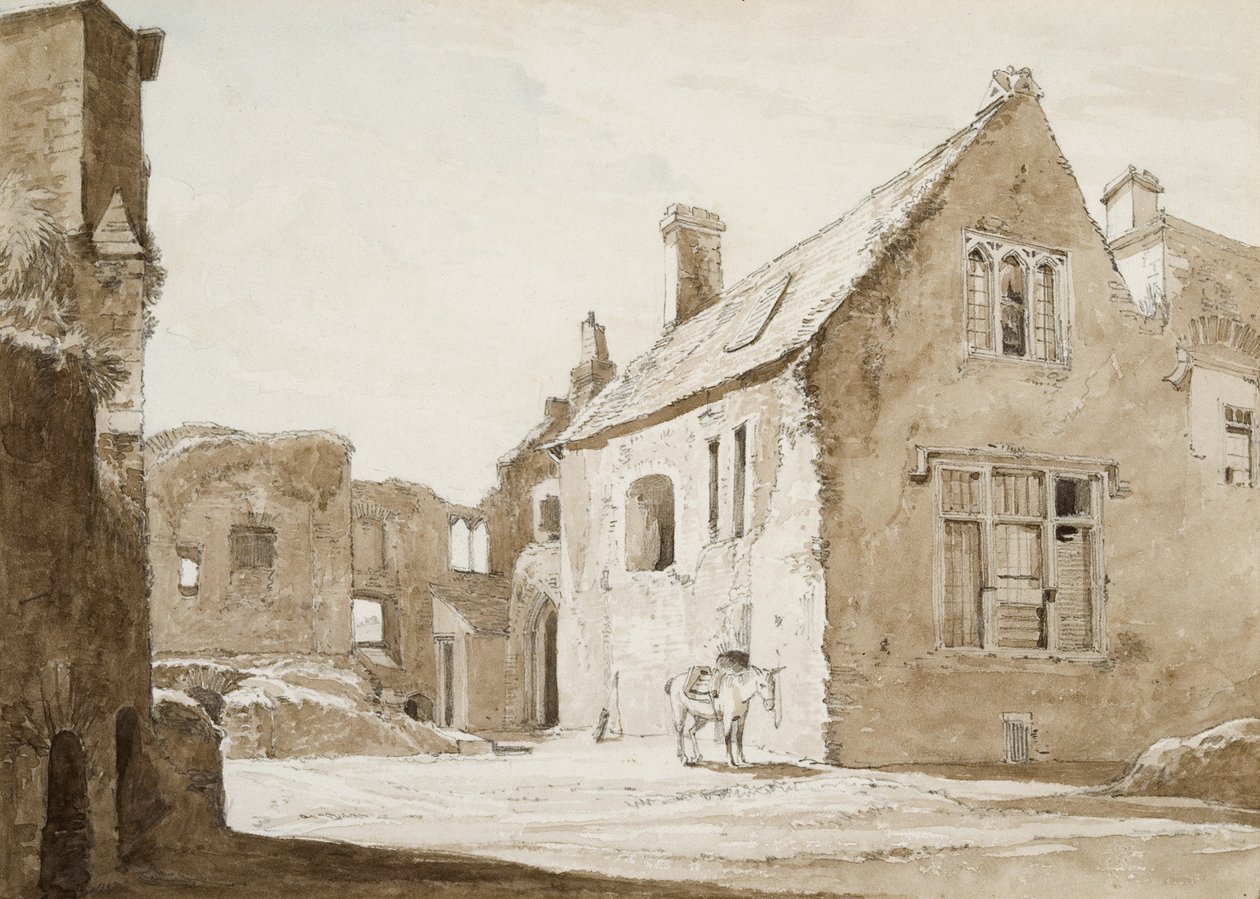 Place House, Swansea (sépiová barva a tužka na papíře) od George Orleans Delamotte