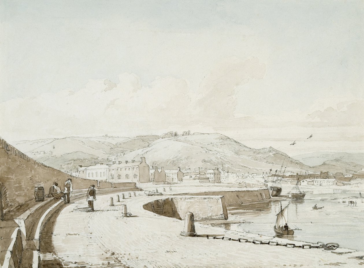 Přístav Swansea (akvarel a tužka na papíře) od George Orleans Delamotte