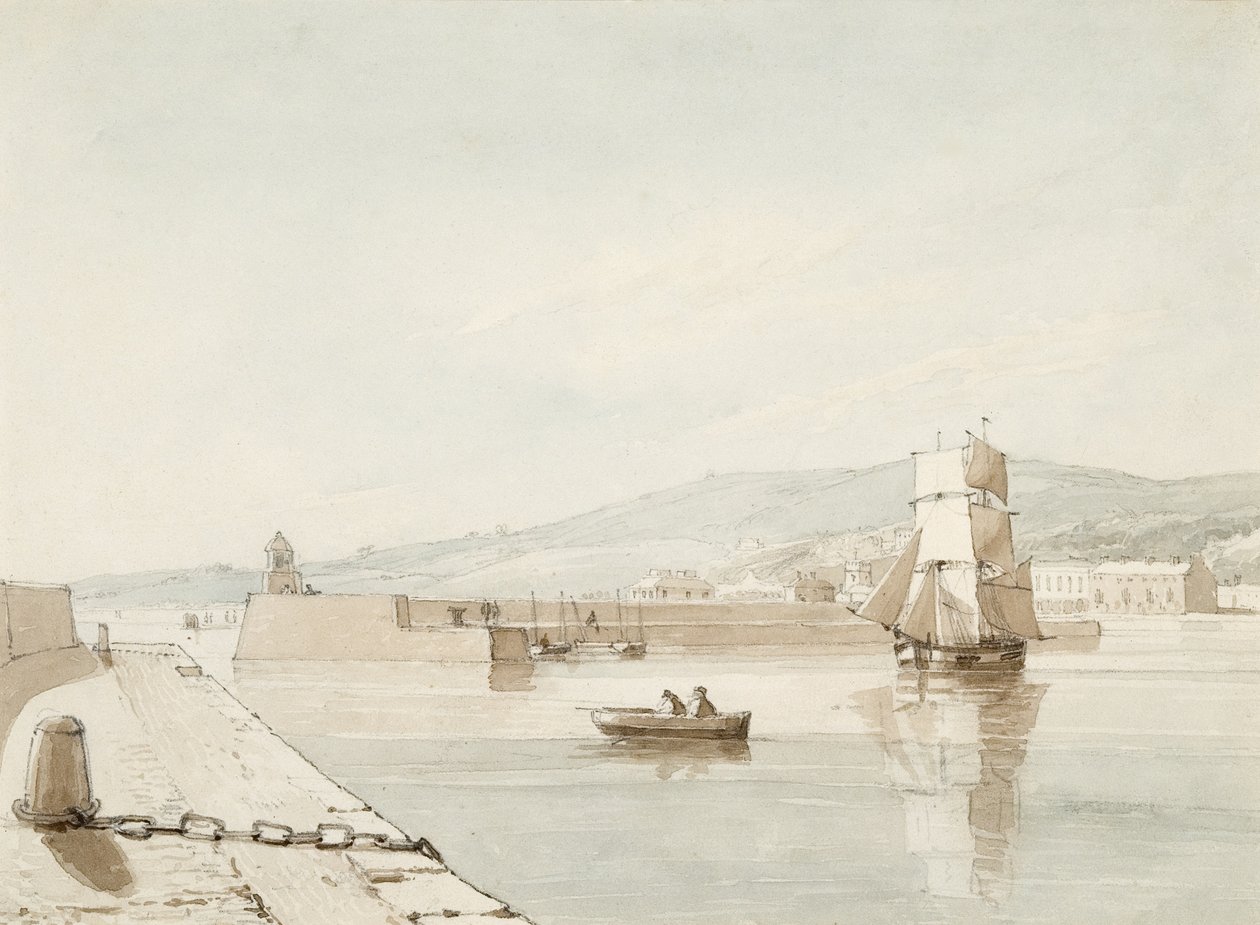 Přístav Swansea (akvarel a tužka na papíře) od George Orleans Delamotte