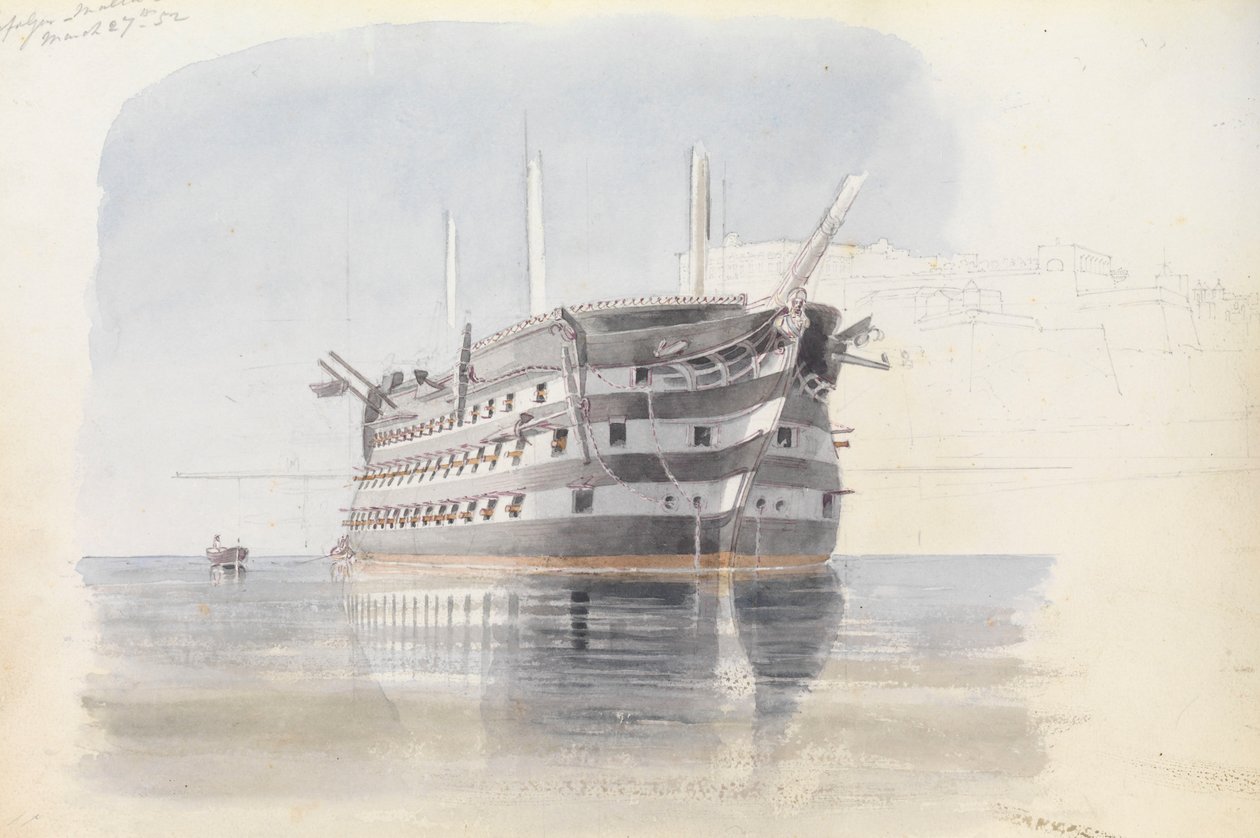 Trafalgar" pod Horní Barraccou, Malta, 27. března 1852 od George Pechell Mends