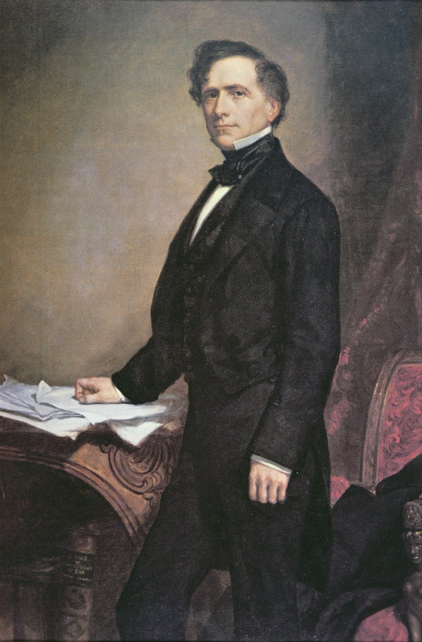 Franklin Pierce (1804-69) (barevné lito) od George Peter Alexander (after) Healy