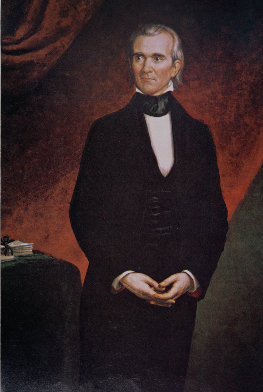 James Knox Polk (1795-1849) (barevné lito) od George Peter Alexander (after) Healy