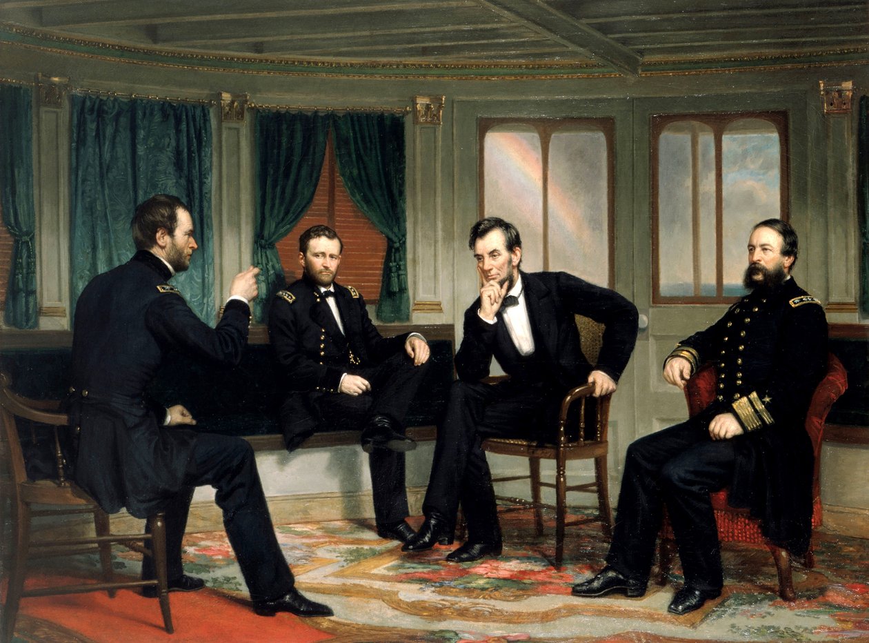 The Peacemakers , hospoda. 1868 (barevné lito) od George Peter Alexander (after) Healy