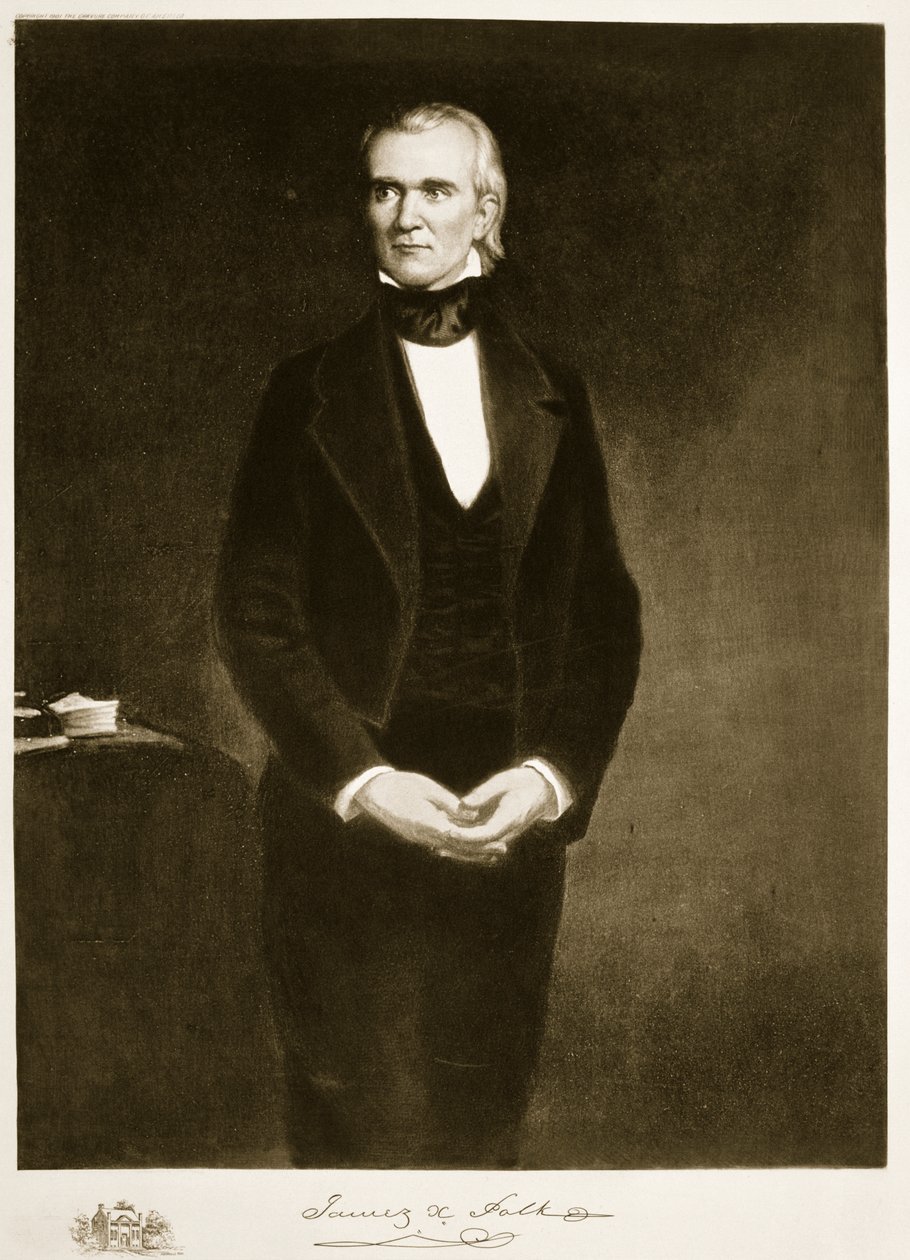 James K. Polk (1795-1849), 11. prezident Spojených států amerických, pub. 1901 (hlubotisk) od George Peter Alexander Healy