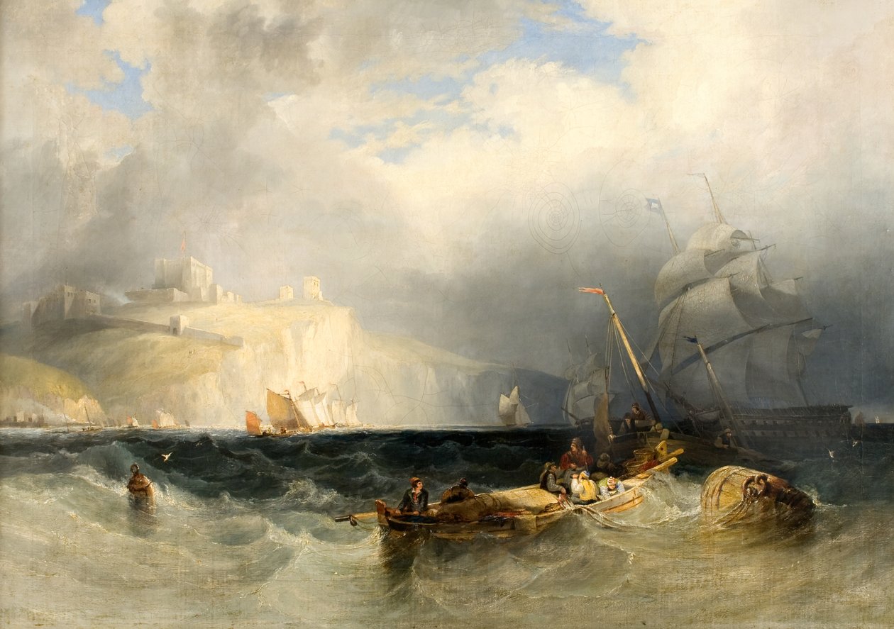 Francouzské rybářské lodě ve větrné bouři z Doveru od George Philip Reinagle