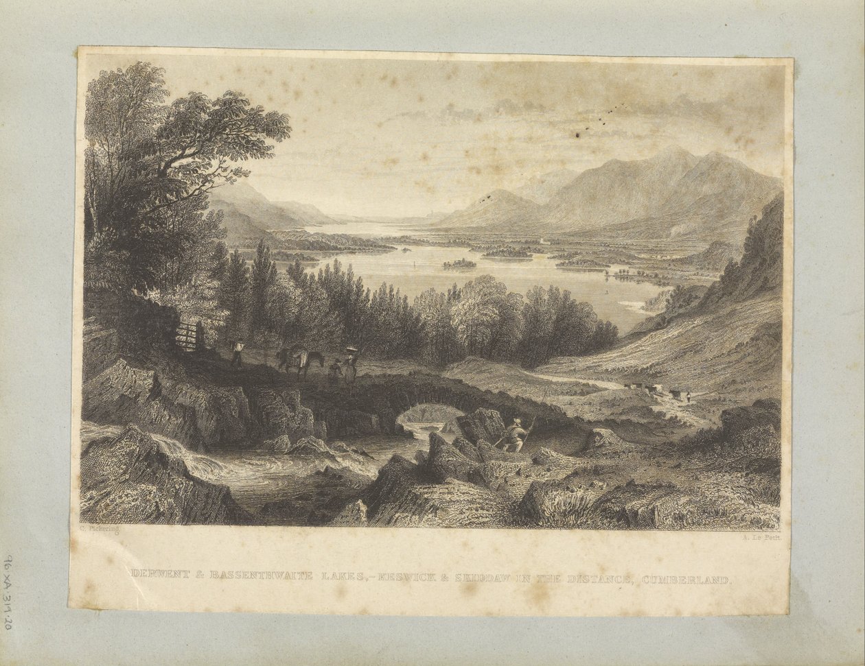 Derwent & Bassenthwaite Lakes, - Keswick & Skiddaw in the Distance, Cumberland. od George Pickering
