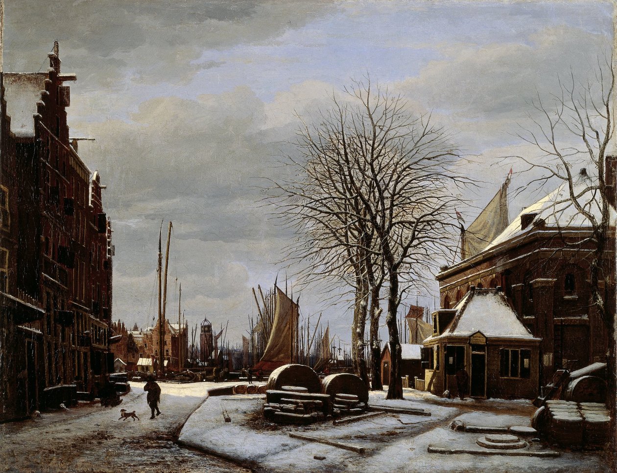 Slijpsteenmarkt (Whetstone Market) v Amsterdamu s budovou 