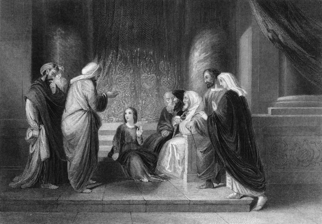 Našli ho v chrámu, jak sedí uprostřed lékařů, c1840. od George Presbury