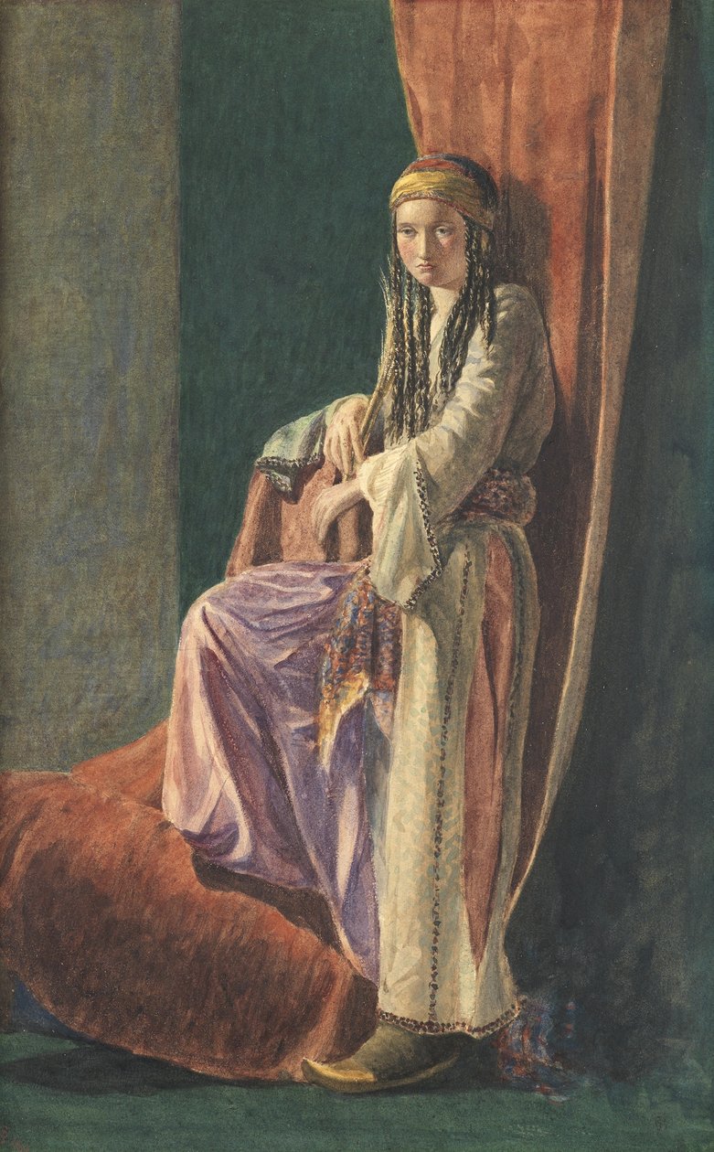 Turecká dívka, 1853 (Wc s barvou těla na papíře) od George Price Boyce