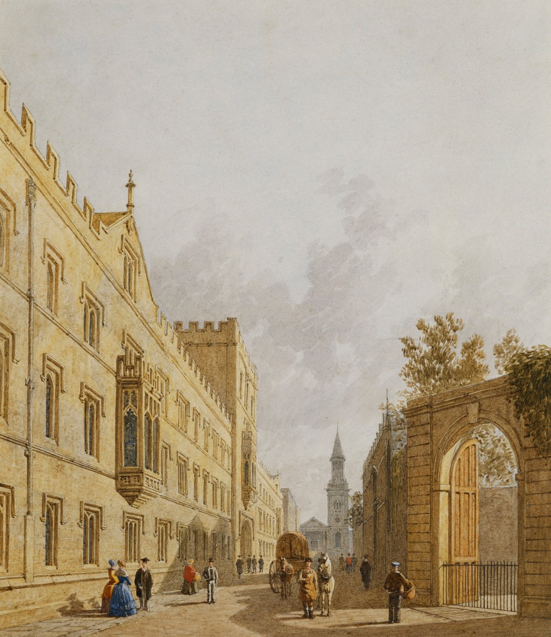 Exeter College, Oxford, 1848 od George Pyne