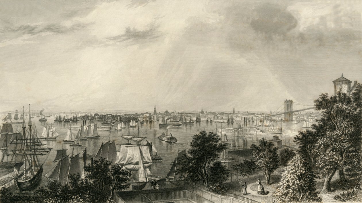 „Město New York, z Brooklyn Heights“, 1874. od George R. Hall