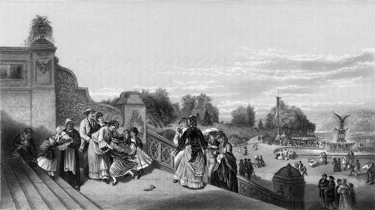 „The Terrace, Central Park, New York“, 1874. od George R. Hall