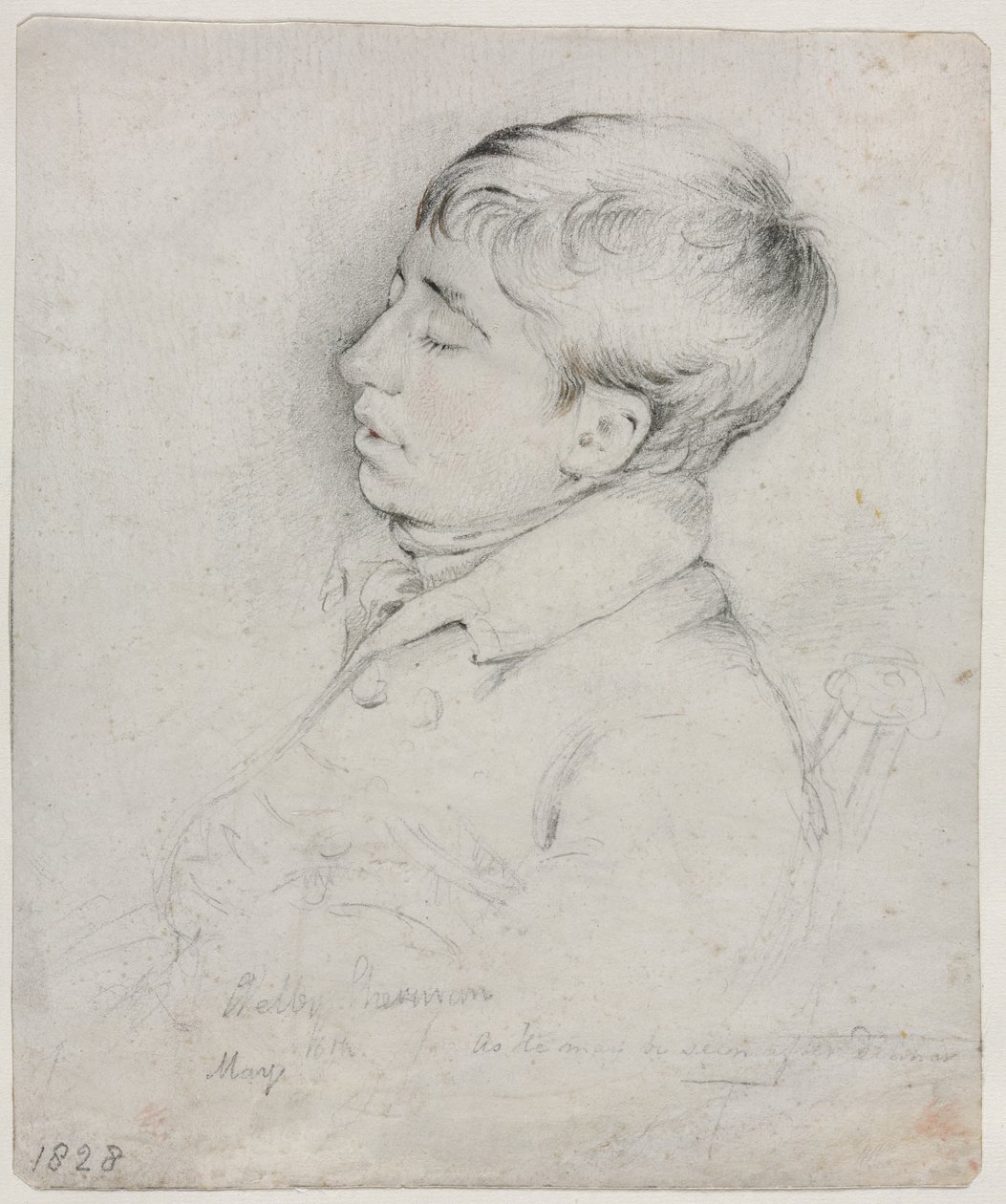 Portrét Welbyho Shermana spícího v křesle, 1828. od George Richmond