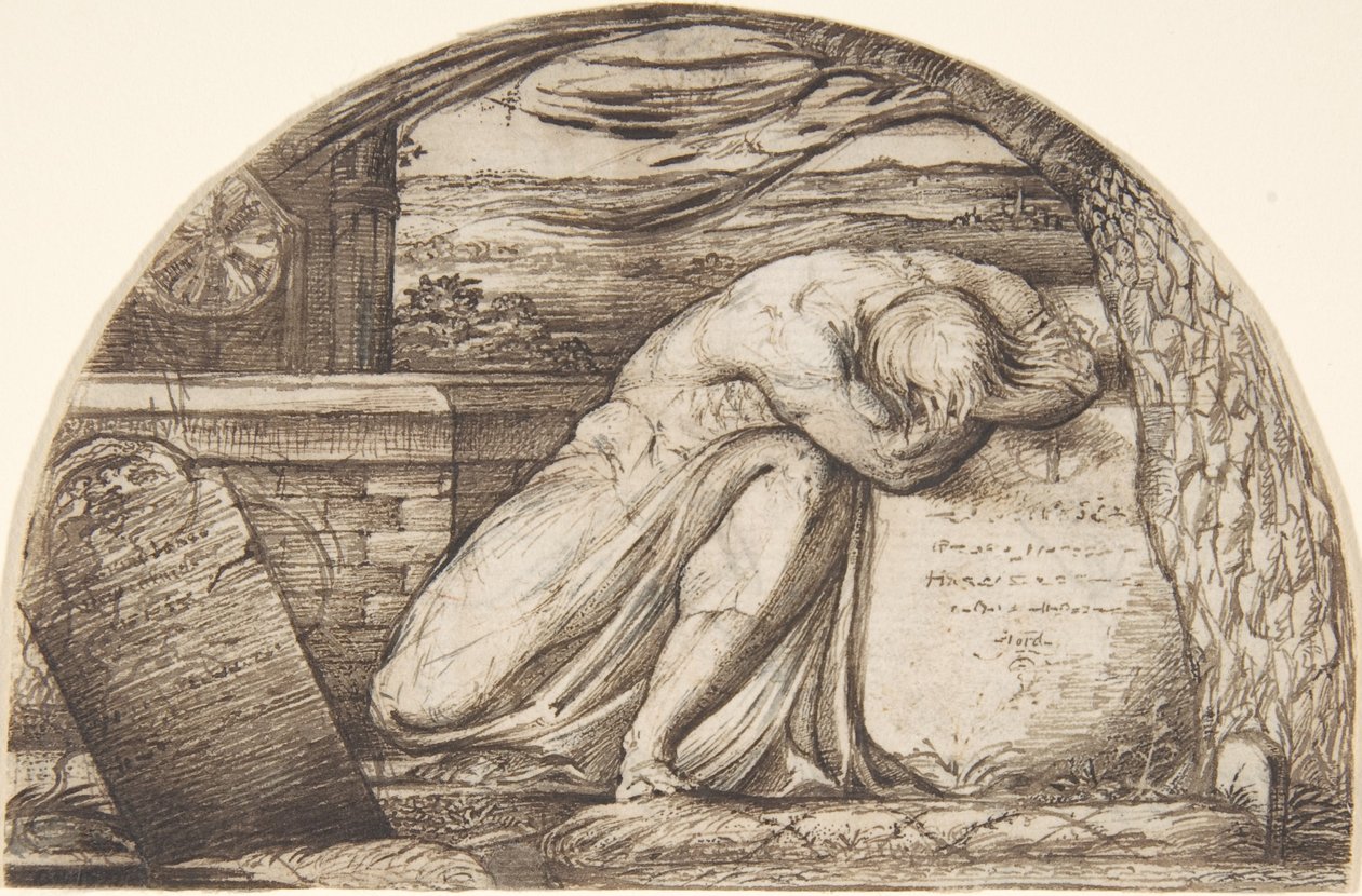 Postava plačící nad hrobem od George Richmond