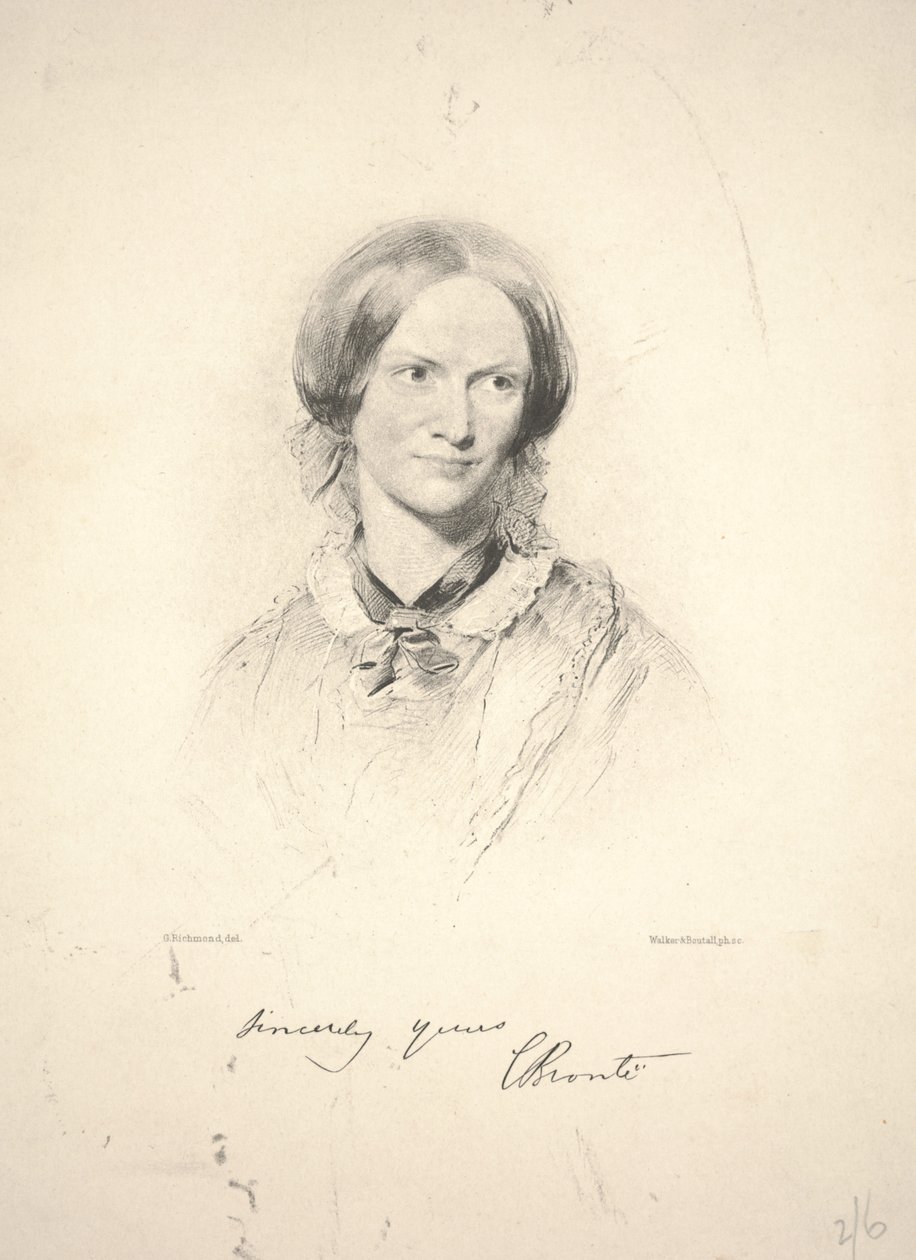Charlotte Brontëová, rytina Walker & Boutall od George Richmond