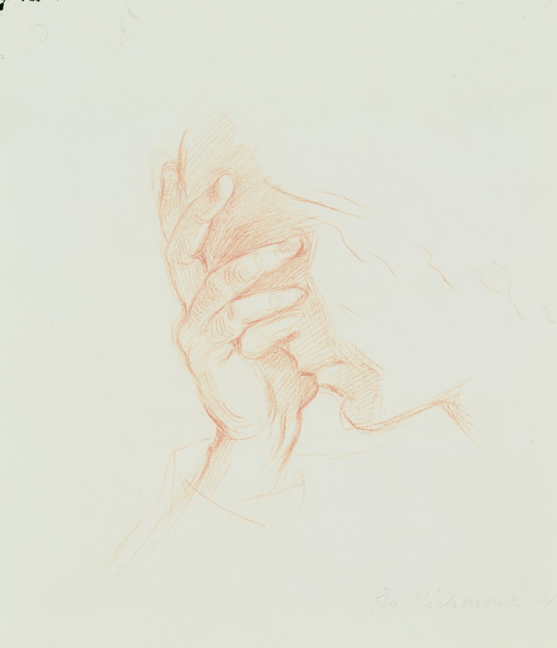 Studie hlavy ženy, kolem roku 1835 (červená křída na papíře) od George Richmond