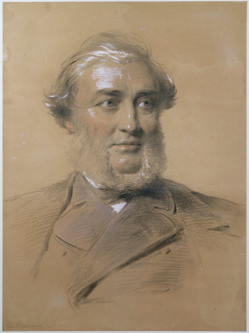 Henry Bence Jones, 1865 (uhlí a křída na papíře) od George Richmond