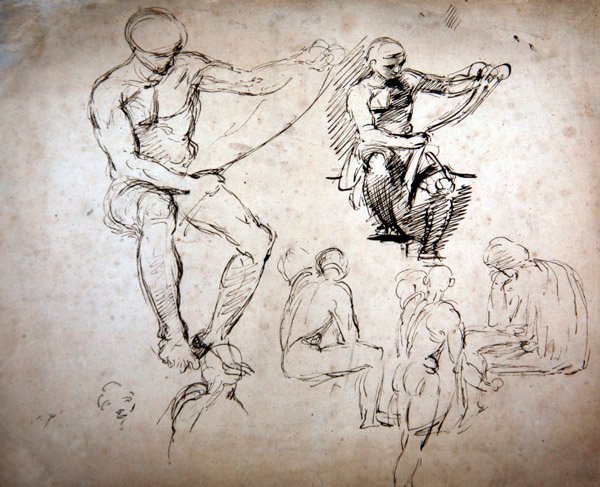 Nahí muži - studie pro Antiky od George Richmond