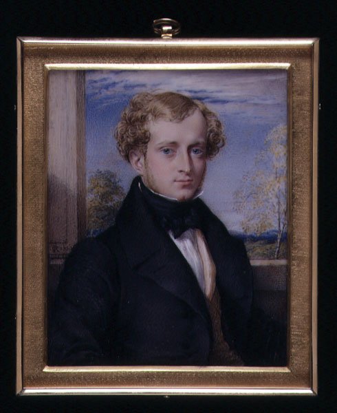 Portrétní miniatura neznámého muže, možná pana Ashbyho od George Richmond