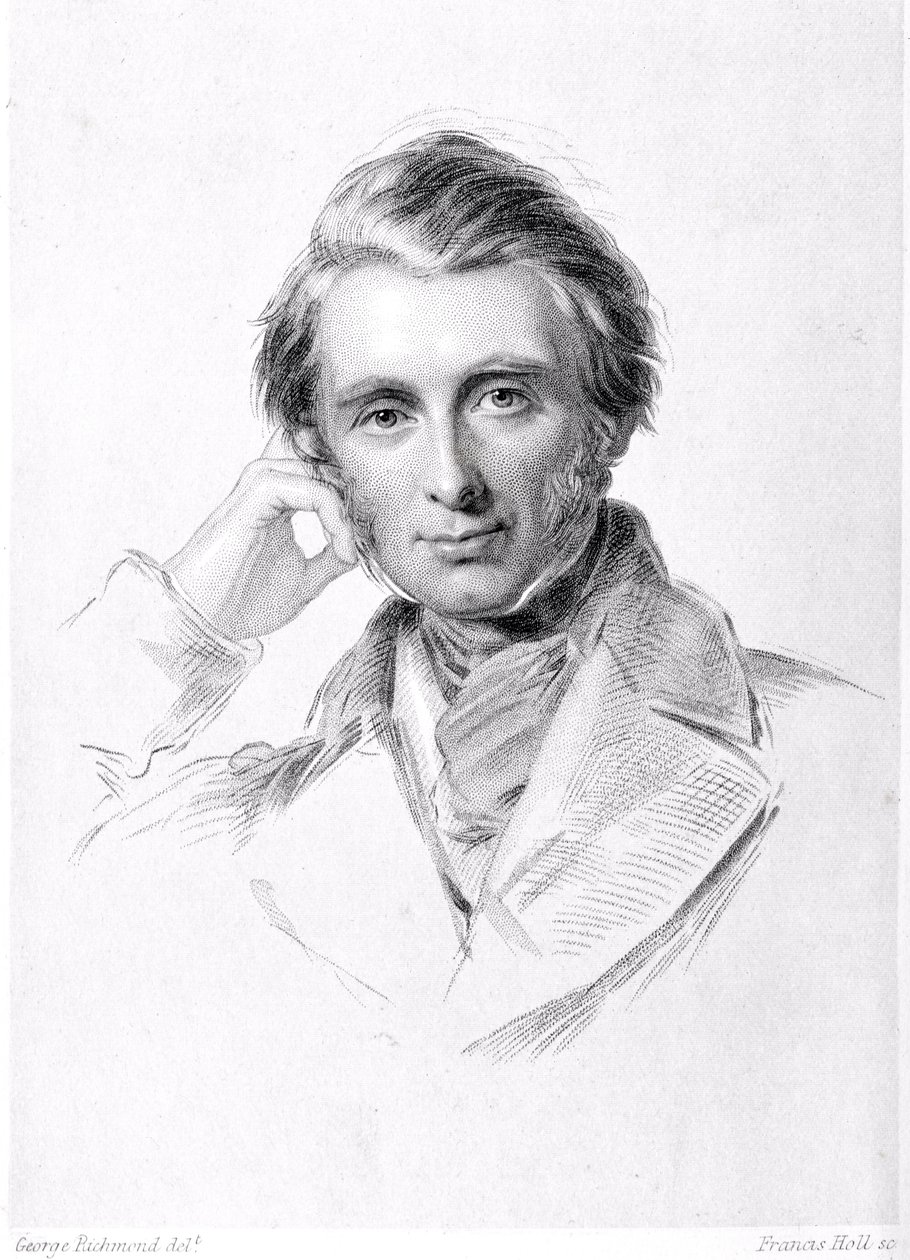 Portrét Johna Ruskina (1819-1900) vyrytý Francisem Hollem (1815-84) od George Richmond