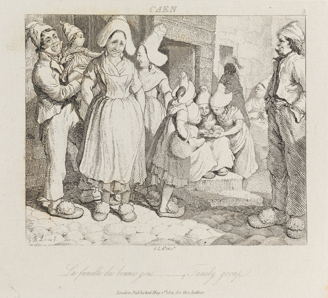 Family Group, Caen, cca 1821 (lept) od George Robert Lewis