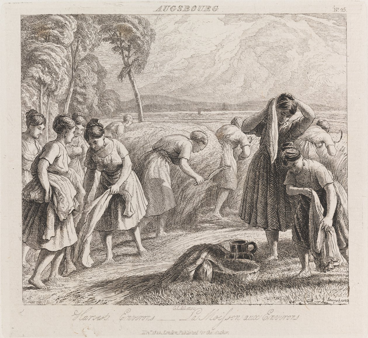 Harvest, Augsbourg, cca 1821 (lept) od George Robert Lewis