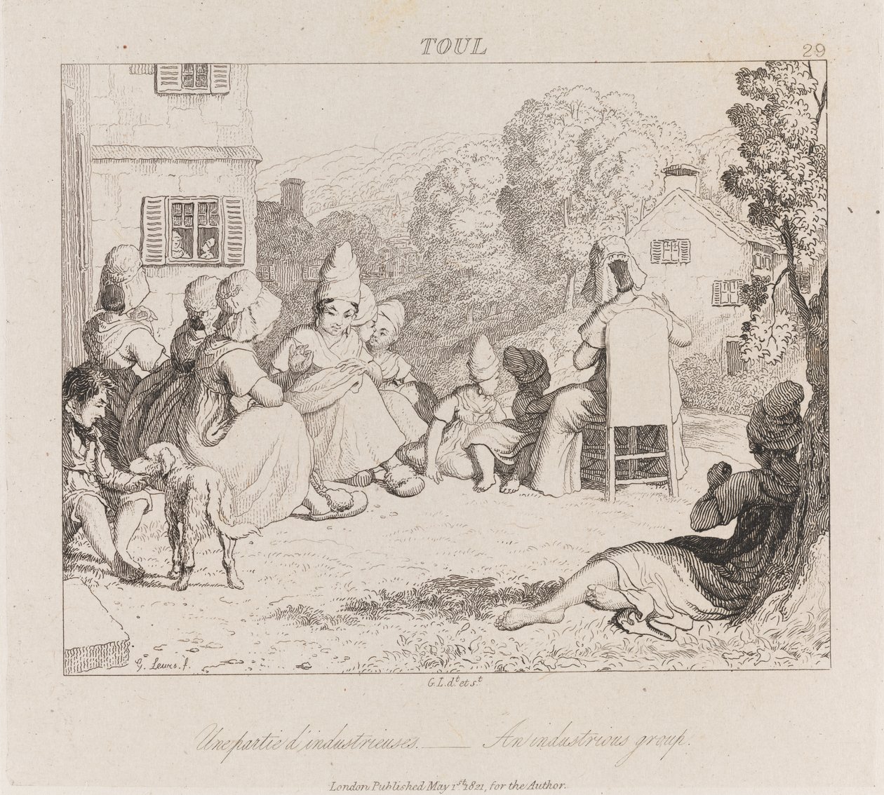 Industrious Group, Toul, cca 1821 (lept) od George Robert Lewis