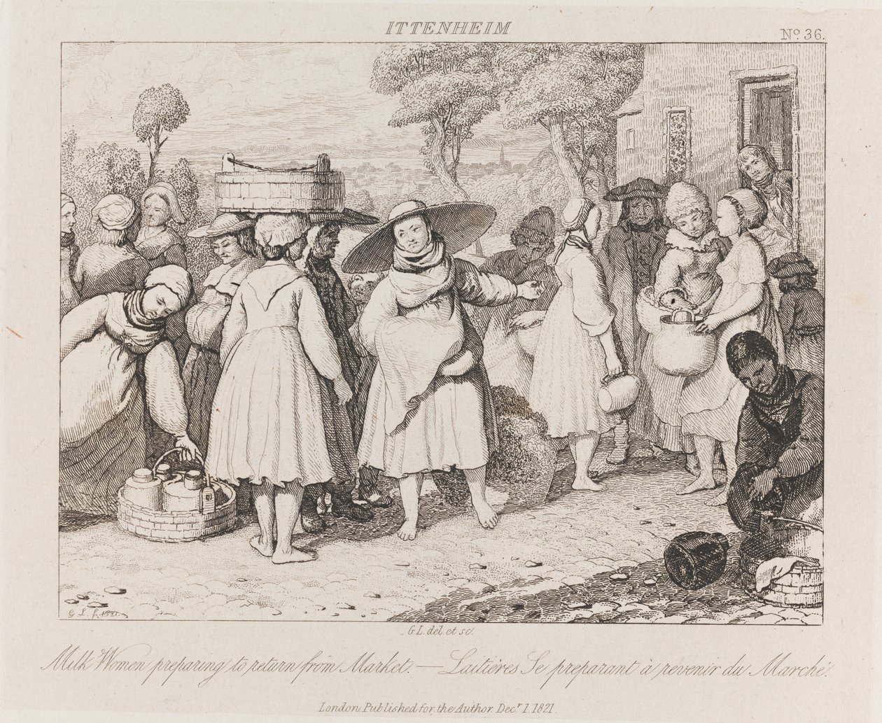 Milk Women, Ittenheim, kolem roku 1821 (lept) od George Robert Lewis